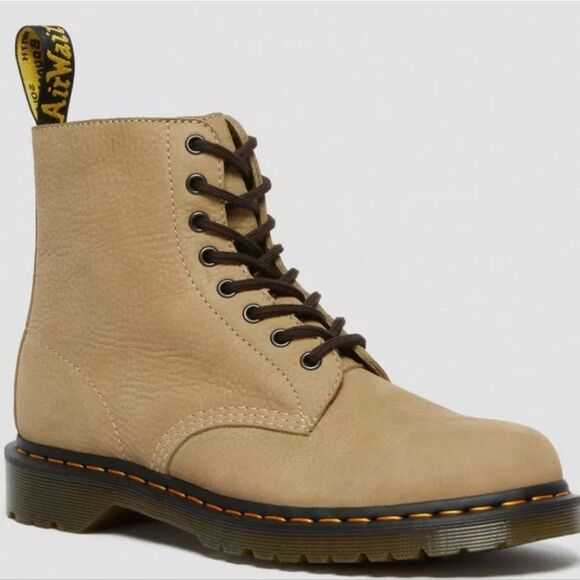 Dr. Martens 1460 Pascal Nubuck Leather Lace Up Boots Tan Leather Boots - Picture 1 of 7
